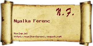 Nyalka Ferenc névjegykártya