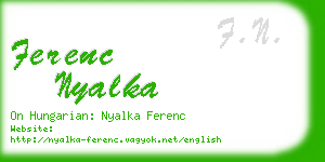 ferenc nyalka business card